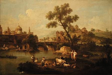 Pastoral Landscape with a River from Giuseppe Zais