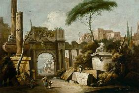 G.Zais / Ruin w.Triumphal Arch / Paint.