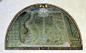 Villa Pratolino (Demidoff) from a series of lunettes depicting views of the Medici villas