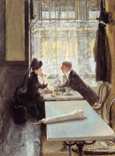Lovers in a Cafe (panel) from Gotthard Kuehl