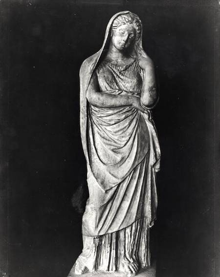 Draped and veiled woman, funeral statue from Greek School
