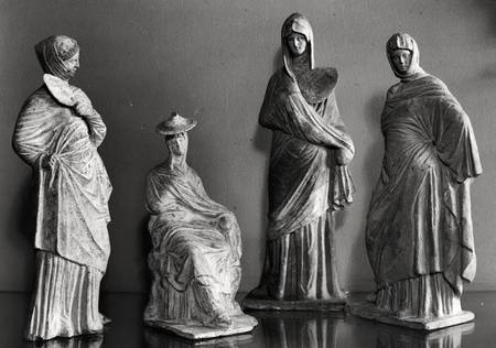 Group of draped women, from Tanagra from Greek School