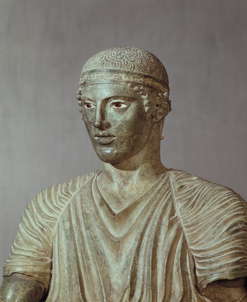 Detail of the Delphi Charioteer from Greek School