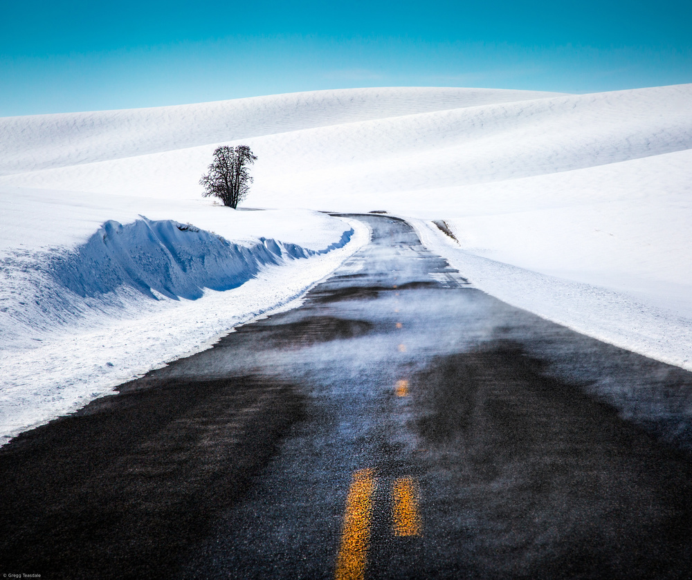 Palouse Road in Winter from Gregg Teasdale