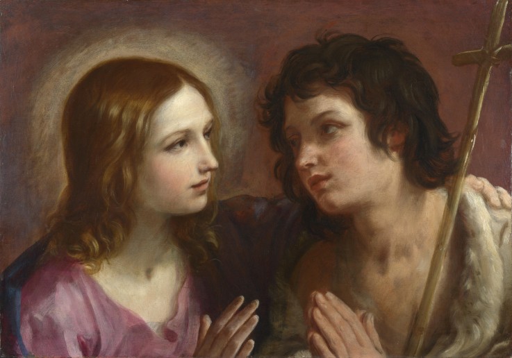 Christ embracing Saint John the Baptist from Guido Reni