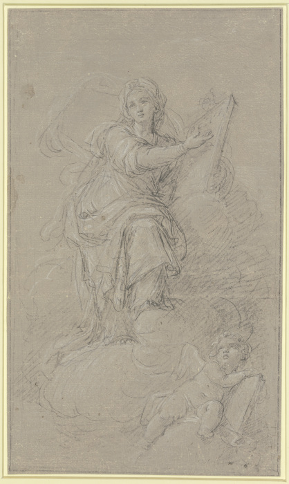 Sibylle mit einem Engel in Wolken from Guido Reni