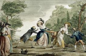 Florentine Games, Blind Man's Bluff (coloured engraving)