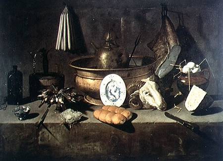 Still Life in a Kitchen from Guiseppe Recco