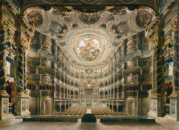 Inner view of the margravial opera house Bayreuth. from Gustav Bauernfeind