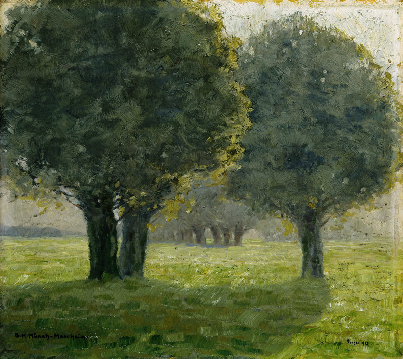 Cluster of trees in the sun haze. from Gustav Heinrich Münch-Mannheim