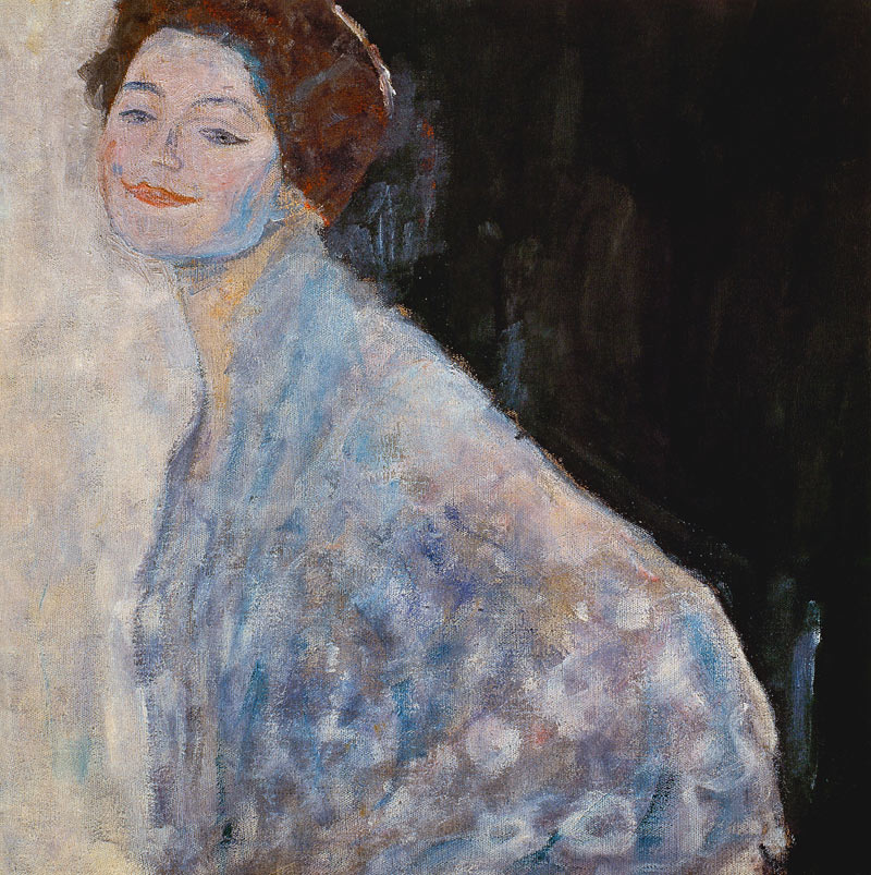 Lady portrait in white. from Gustav Klimt