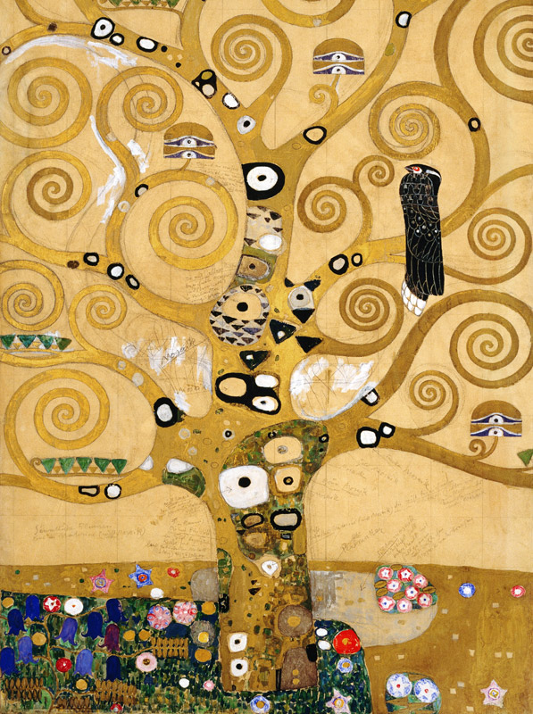 The tree of Life, The Arborvitae - middle section (detail) from Gustav Klimt