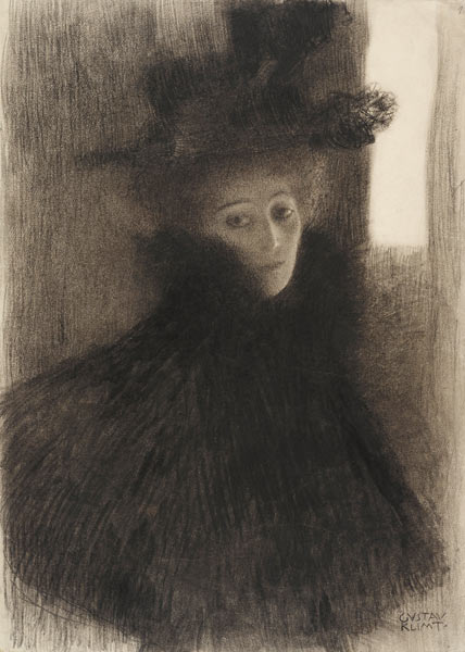 Portrait of a Lady with Cape and Hat from Gustav Klimt
