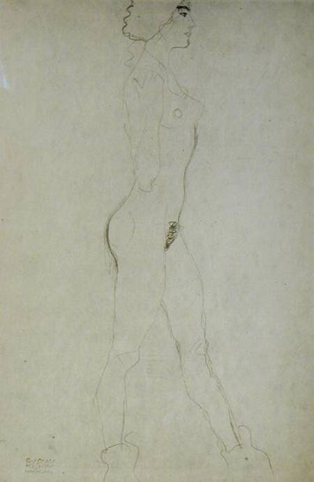 Standing Nude, cil on from Gustav Klimt