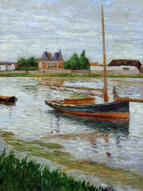 Anchored Boat on Seine from Gustave Caillebotte