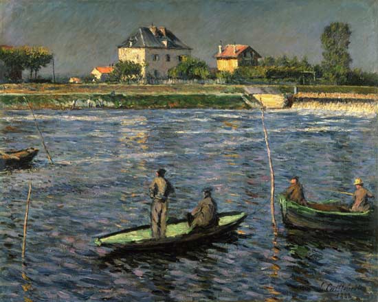 Fishing boats on the Seine from Gustave Caillebotte