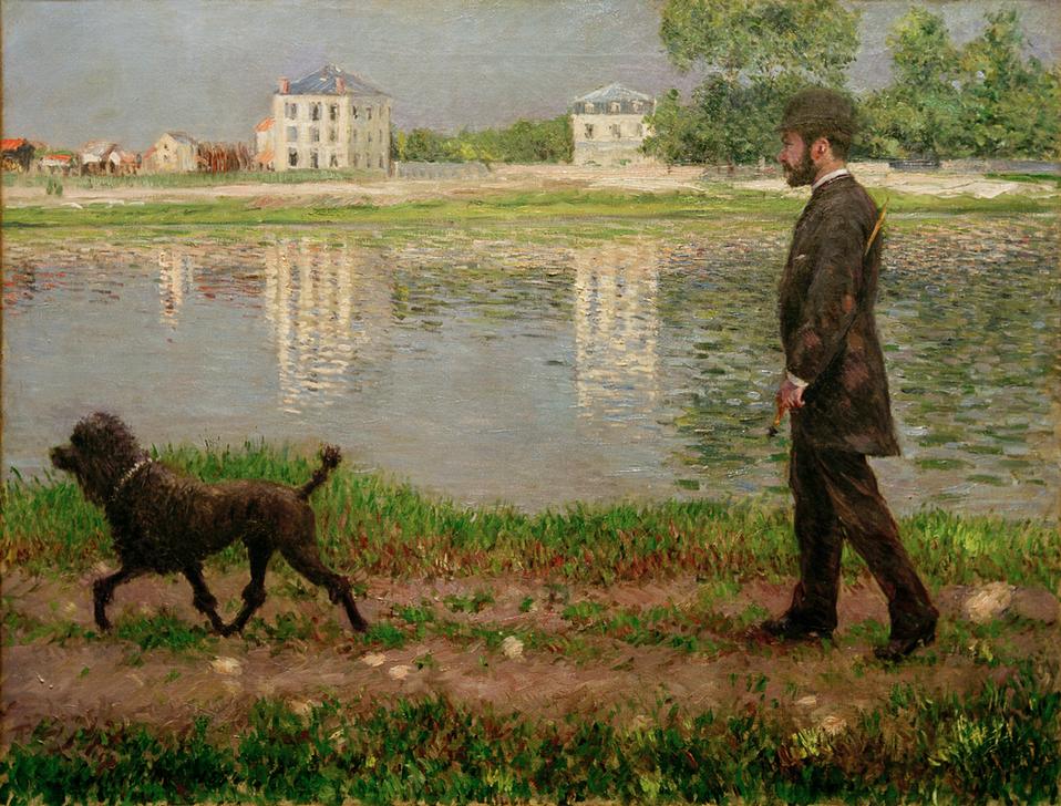 Richard Gallo et son chien Dick au Petit Gennevilliers from Gustave Caillebotte