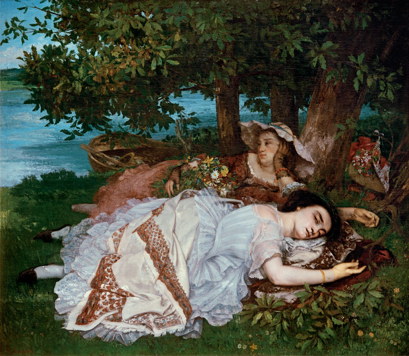 Girl on the shore of his from Gustave Courbet