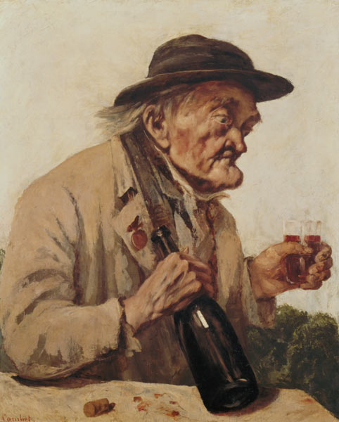 Old Man with a glass of wine from Gustave Courbet