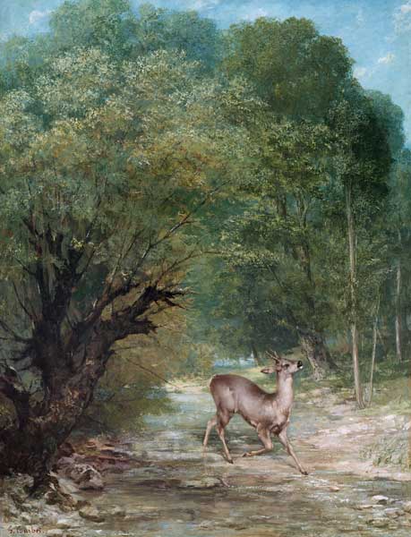 Deer sniffing the air from Gustave Courbet