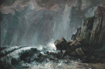Downpour at Etretat from Gustave Courbet