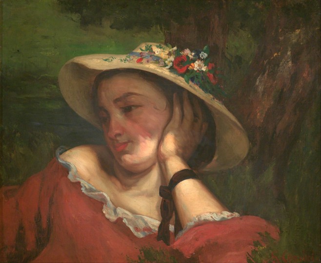 Woman with Flowers on Her Hat from Gustave Courbet