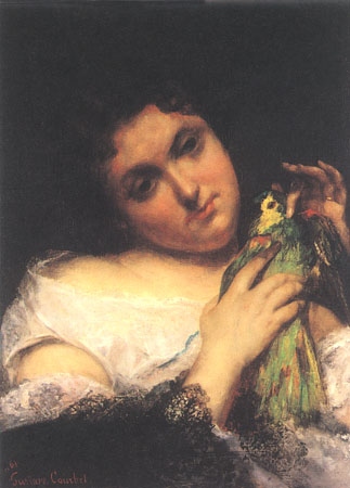 Woman with parrot from Gustave Courbet
