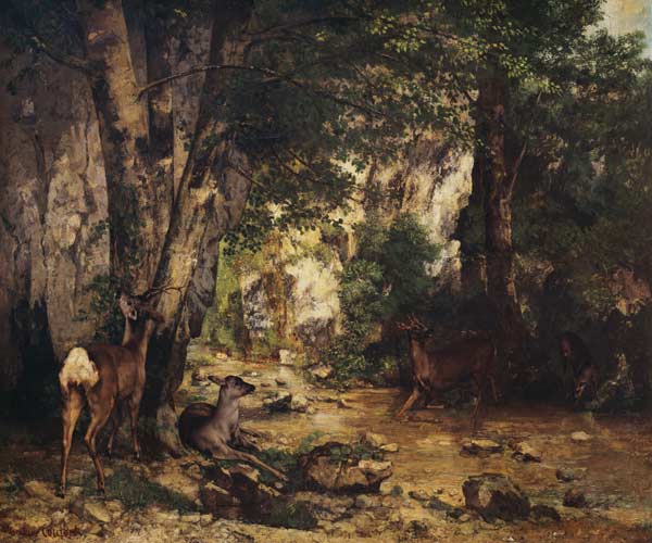 The Return of the Deer to the Stream at Plaisir-Fontaine from Gustave Courbet