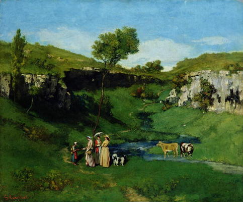 The Village Maidens, 1851 (oil on canvas) from Gustave Courbet