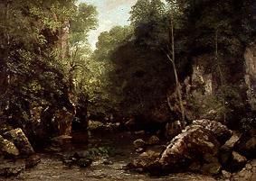 The woods brook (Le ruisseau envelope) from Gustave Courbet
