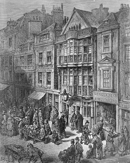 Bishopsgate Street, from ''London, a Pilgrimage'', written by William Blanchard Jerrold (1826-94) &  from Gustave Doré