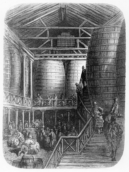Large barrels in a brewery, from ''London, a Pilgrimage'', written by William Blanchard Jerrold (182 from Gustave Doré