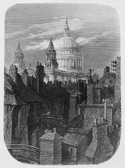 St. Paul''s Cathedral and the slums, from ''London, A Pilgrimage'' from Gustave Doré