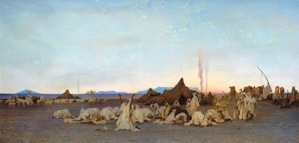 Evening Prayer in the Sahara from Gustave Guillaumet