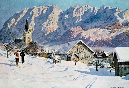 Mittendorf in Austria, after an original watercolour (colour litho)