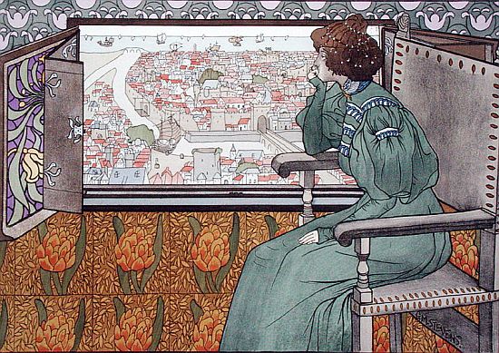 Contemplation, from LEstampe Moderne from Gustave Max Stevens