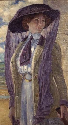 Woman with a Purple Hat