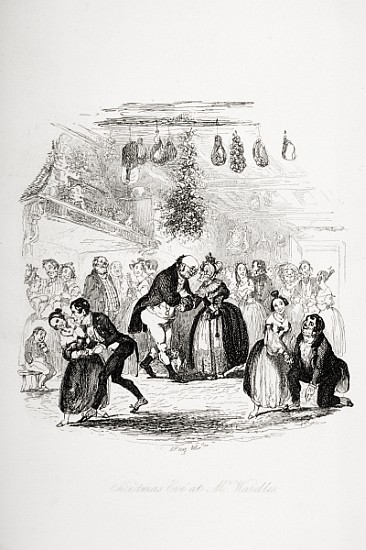 Christmas Eve at Mr. Wardle''s, illustration from `The Pickwick Papers'' Charles Dickens (1812-70) p from Hablot Knight (Phiz) Browne