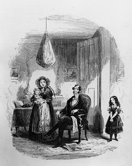 The Dombey Family, illustration from ''Dombey and Son'' Charles Dickens (1812-70) first published by from Hablot Knight (Phiz) Browne