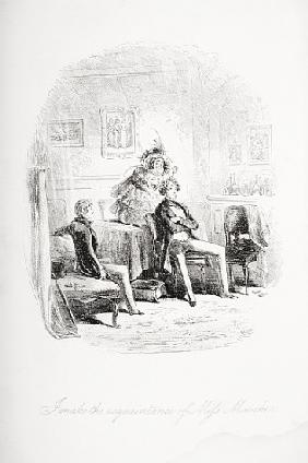 I make the acquaintance of Miss. Mowcher, illustration from ''David Copperfield'' Charles Dickens (1