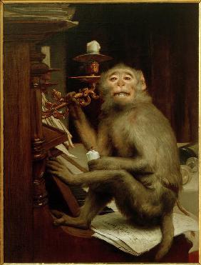 Monkey at the piano
