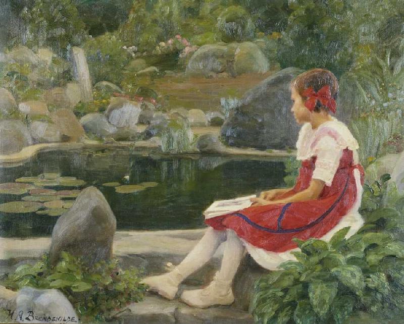 Mädchen an einem Teich from Hans Andersen Brendekilde