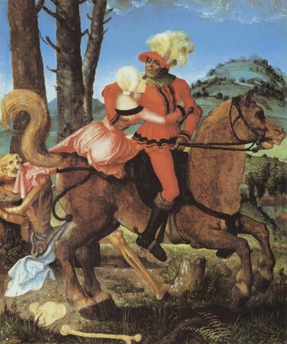 Knights, girl and death. from Hans Baldung Grien