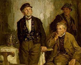 Three men in the tavern