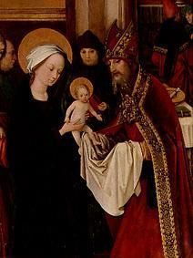The curtailment of the Jesusknaben (detail) of Weingartneraltar in the cathedral to Augsburg from Hans Holbein the Elder
