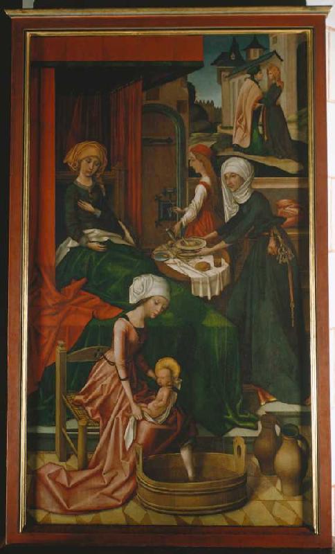 Mariae birth. Weingartner altar in the cathedral to Augsburg from Hans Holbein the Elder