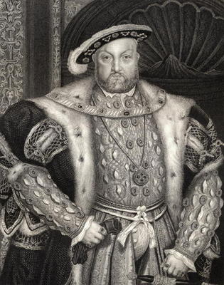 Portrait of King Henry VIII (1491-1547) from 'Lodge's British Portraits', 1823 (litho) from Hans Holbein the Younger