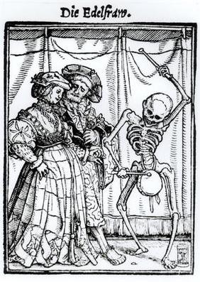 Death and the Noblewoman, from 'The Dance of Death', engraved by Hans Lutzelburger, c.1538 (woodcut)
