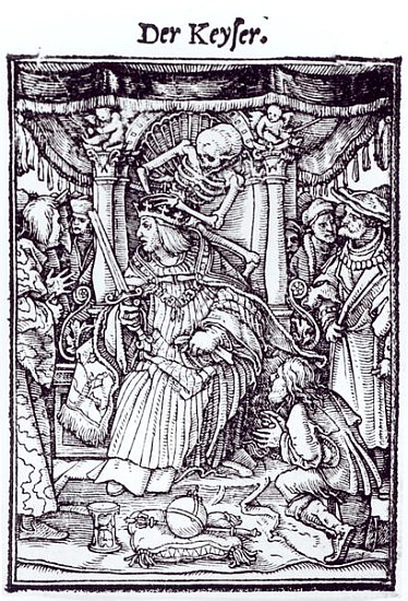 Death and the Emperor, from ''The Dance of Death'', engraving Hans Lutzelburger, c.1538 from Hans Holbein the Younger (workshop)