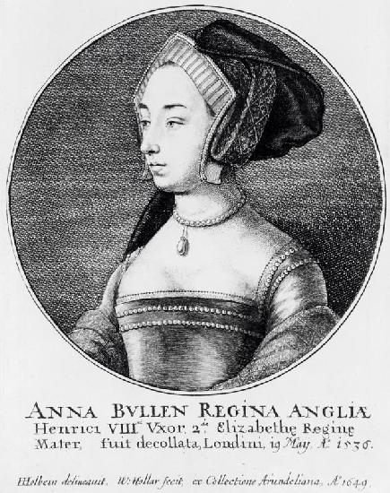 Anne Boleyn, etched by Wenceslaus Hollar